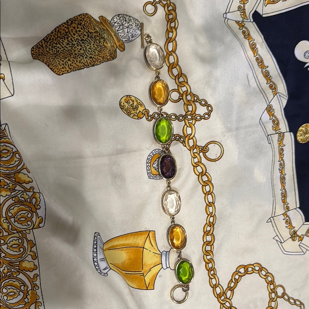 Gold and Gemstone Chain Bracelet